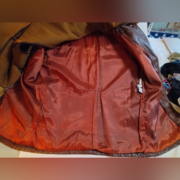 Vintage Montgomery Ward Quality Outerwear Brick Red Leather Jacket Zip Lined 40L - Picture 8 of 9
